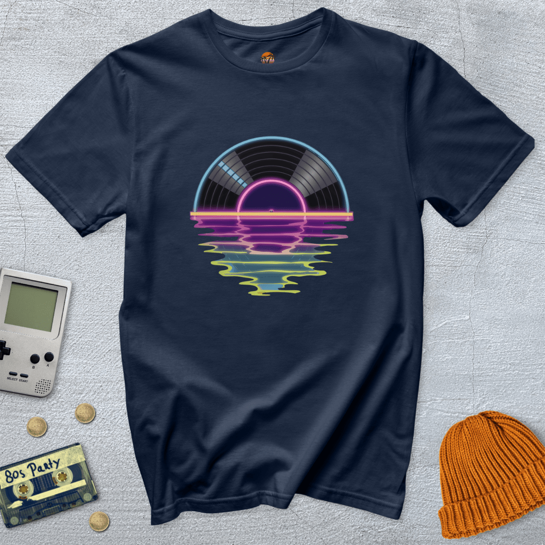 Printify T-Shirt Navy / S Record Sunrise - Shirt