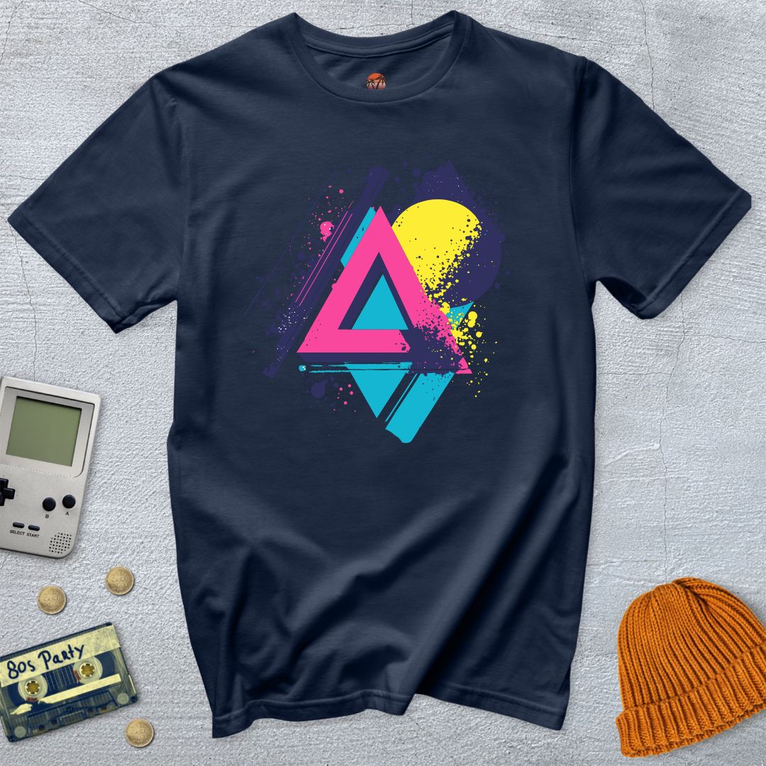 Printify T-Shirt Navy / S Retro Abstract - Shirt