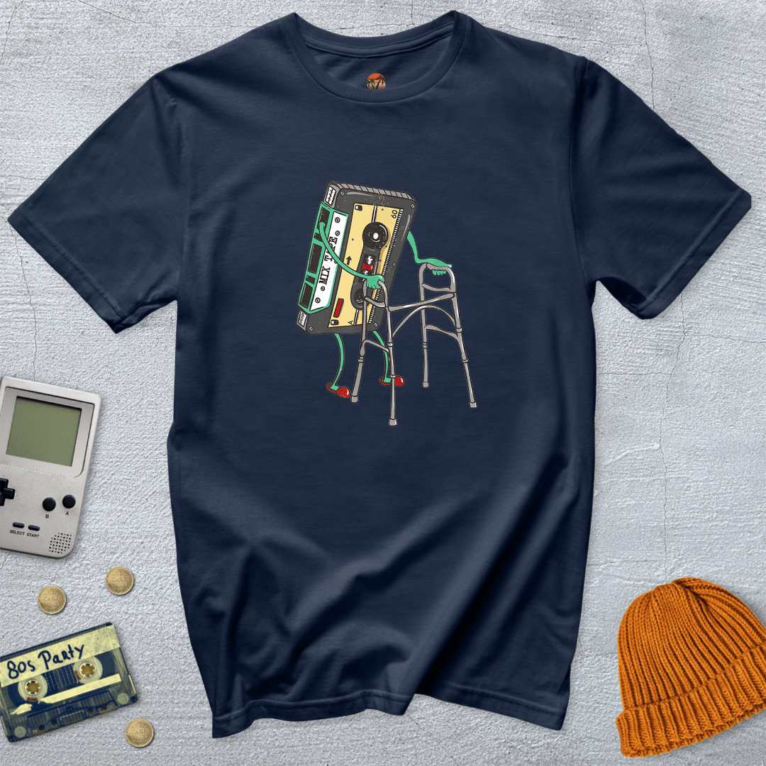 Printify T-Shirt Navy / S Retro Cassette - Shirt