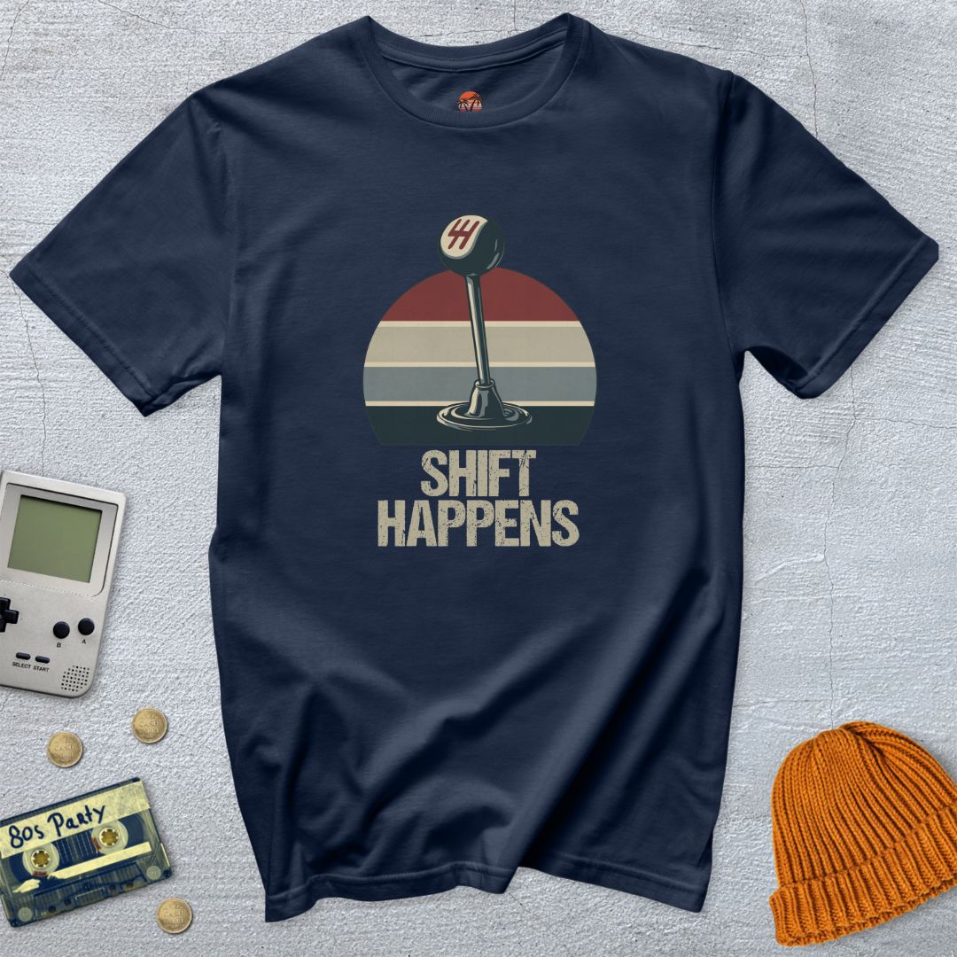 Printify T-Shirt Navy / S Shift Happens - Shirt