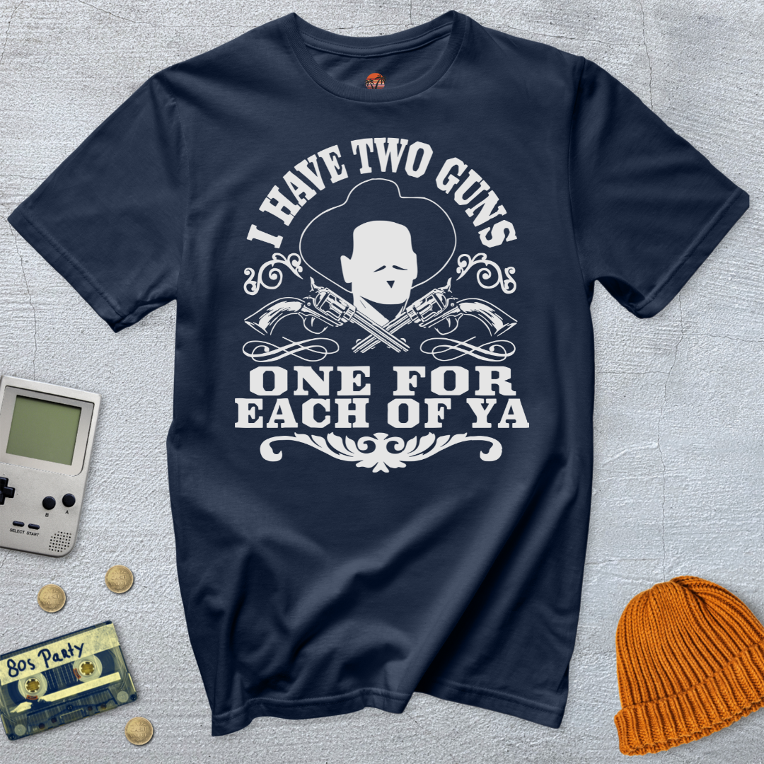 Printify T-Shirt Navy / S two guns - Shirt