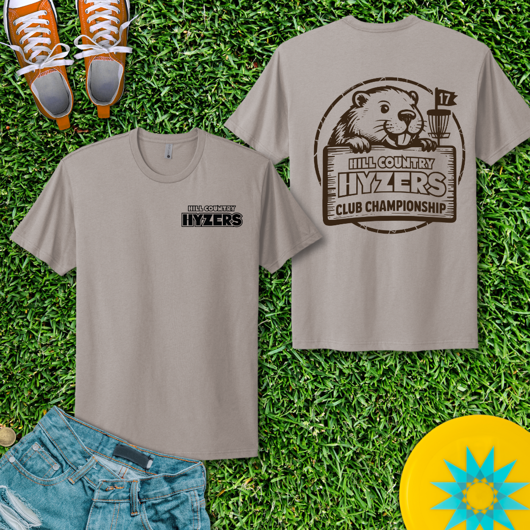 Printify T-Shirt Solid Light Grey / S Hill Country Hyzers Disc Golf Championship - Shirt