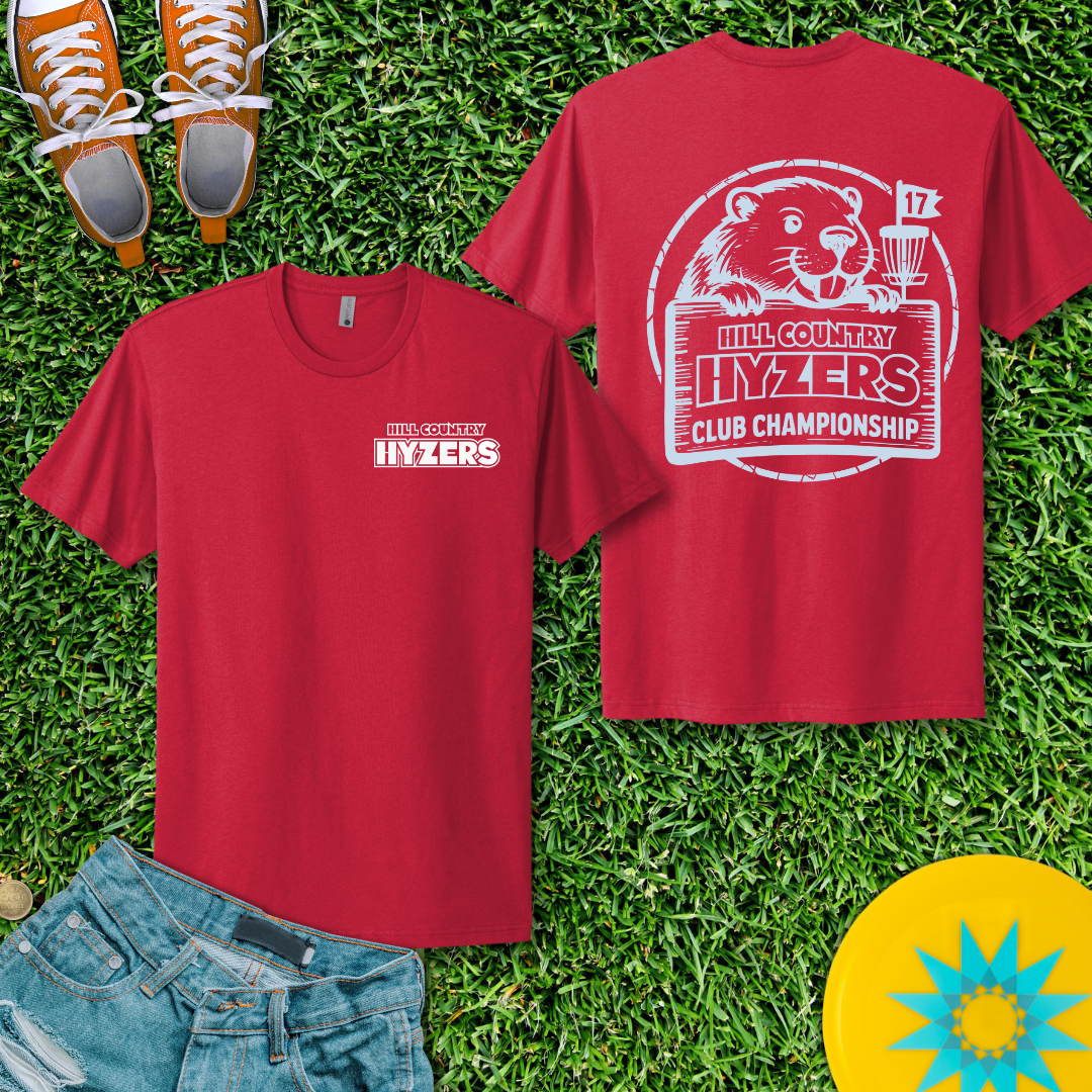 Printify T-Shirt Solid Red / XS Hill Country Hyzers Disc Golf Championship - Shirt