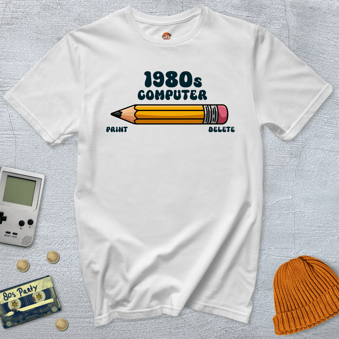 Printify T-Shirt White / S 1980s Computer - Shirt