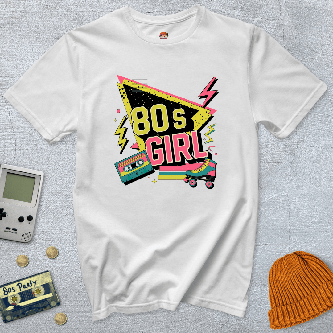 Printify T-Shirt White / S 80's Girl - Shirt