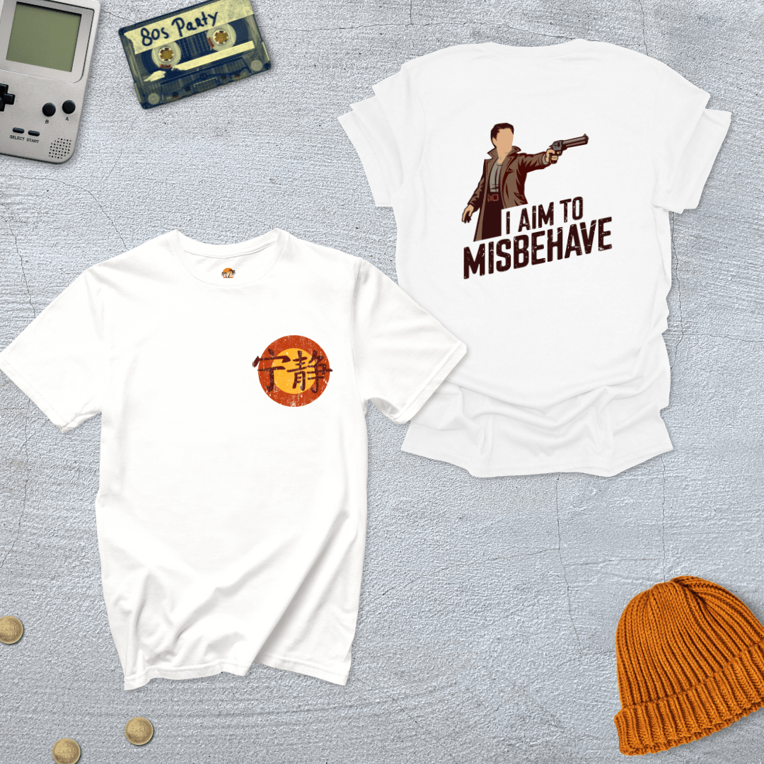 Printify T-Shirt White / S Aim to Misbehave - Shirt