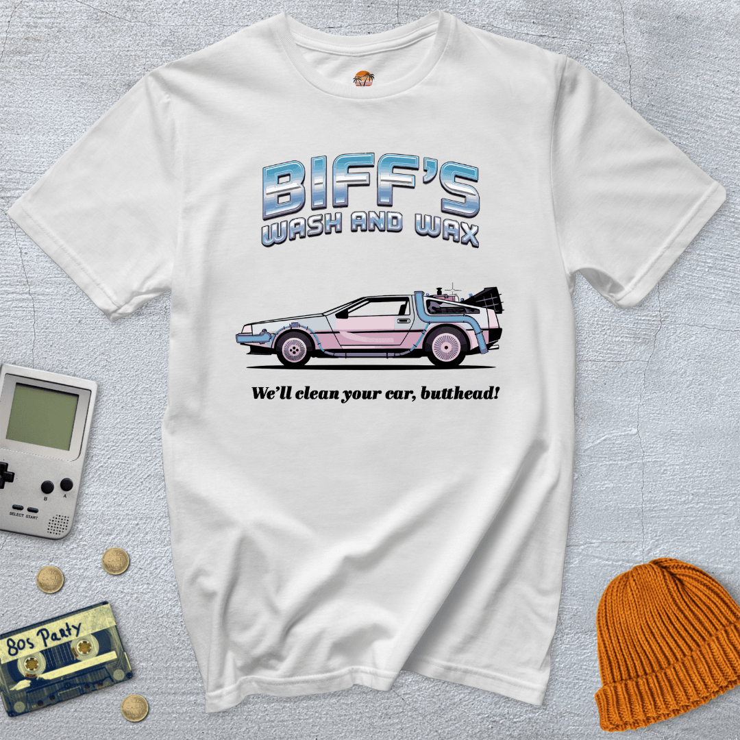Printify T-Shirt White / S Biffs Wash and Wax - Shirt