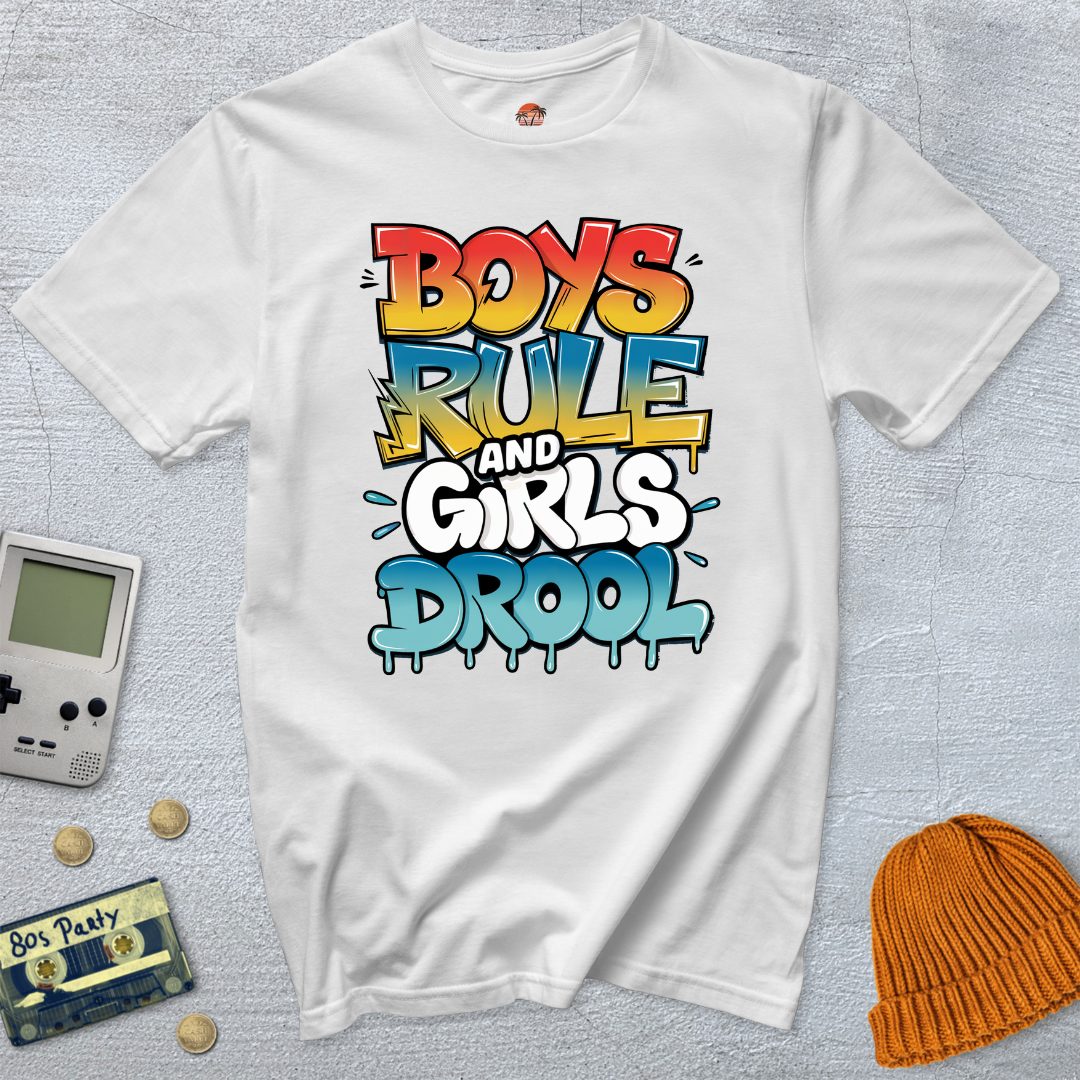 Printify T-Shirt White / S Boys Rule - Shirt