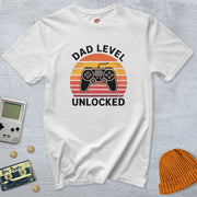 Printify T-Shirt White / S Dad Level Unlocked - Shirt