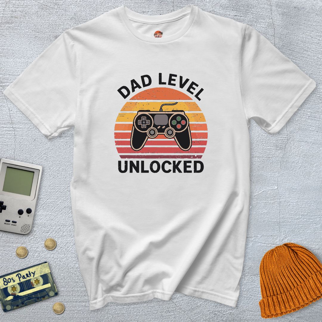Printify T-Shirt White / S Dad Level Unlocked - Shirt