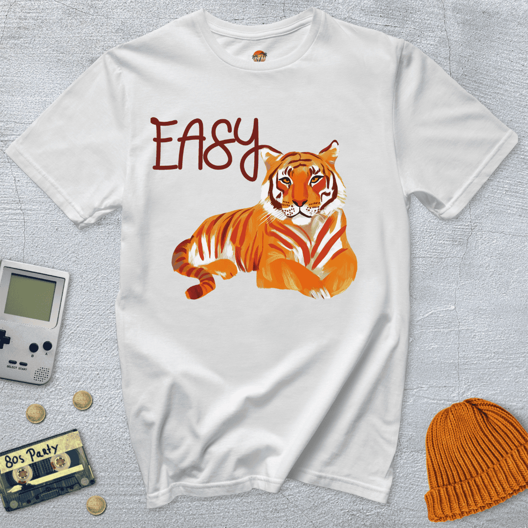 Printify T-Shirt White / S Easy Tiger - Shirt
