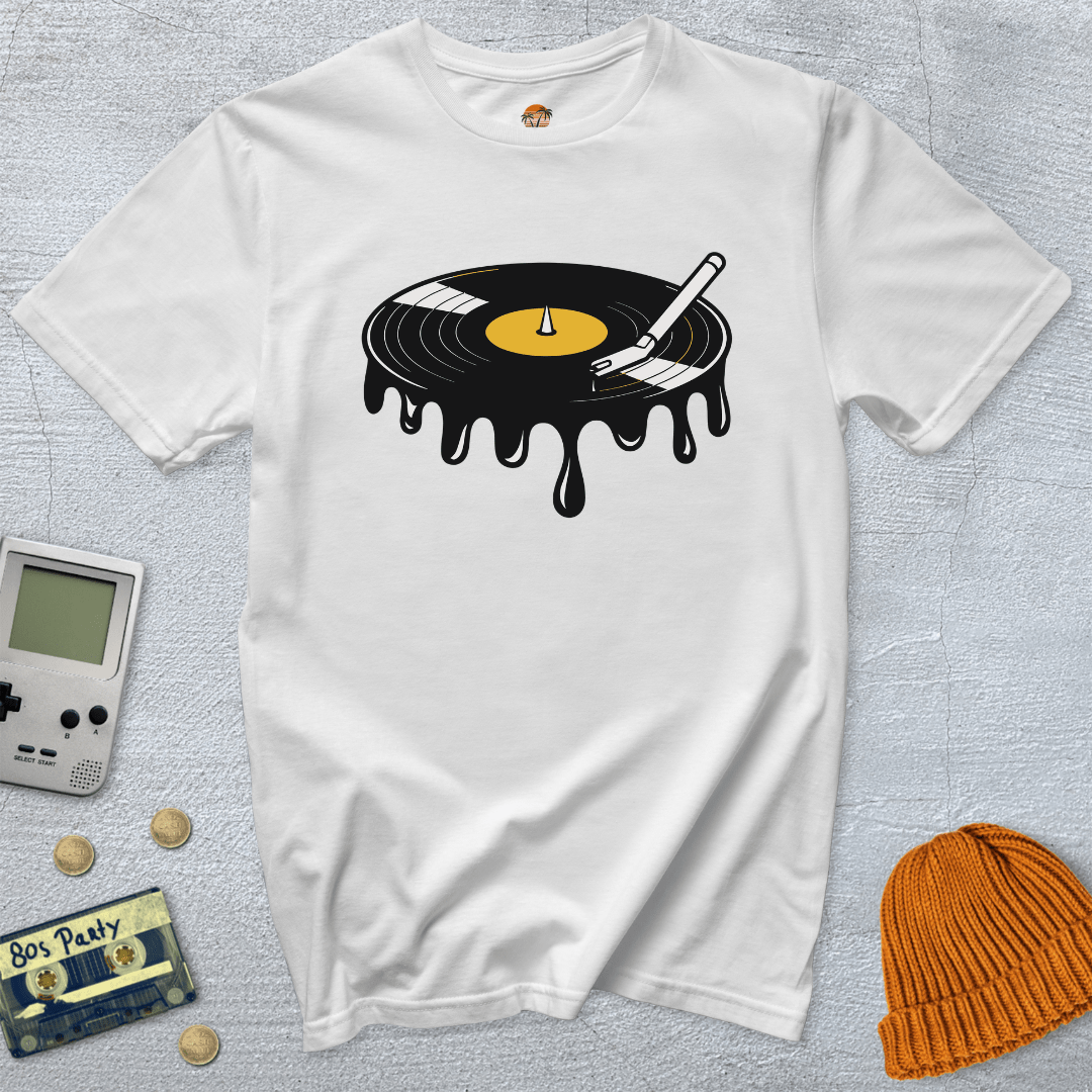 Printify T-Shirt White / S Melted Record - Shirt