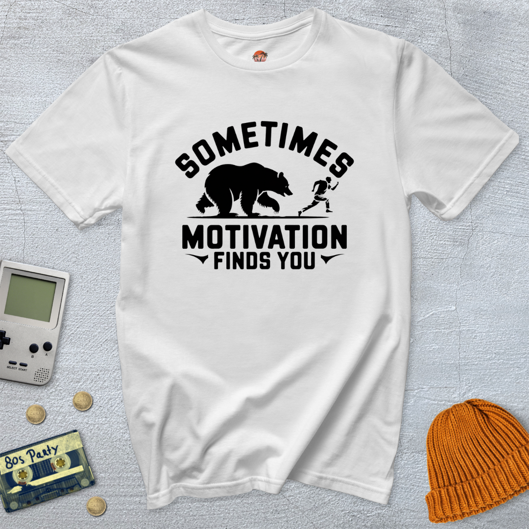 Printify T-Shirt White / S Motivation Finds You - Shirt
