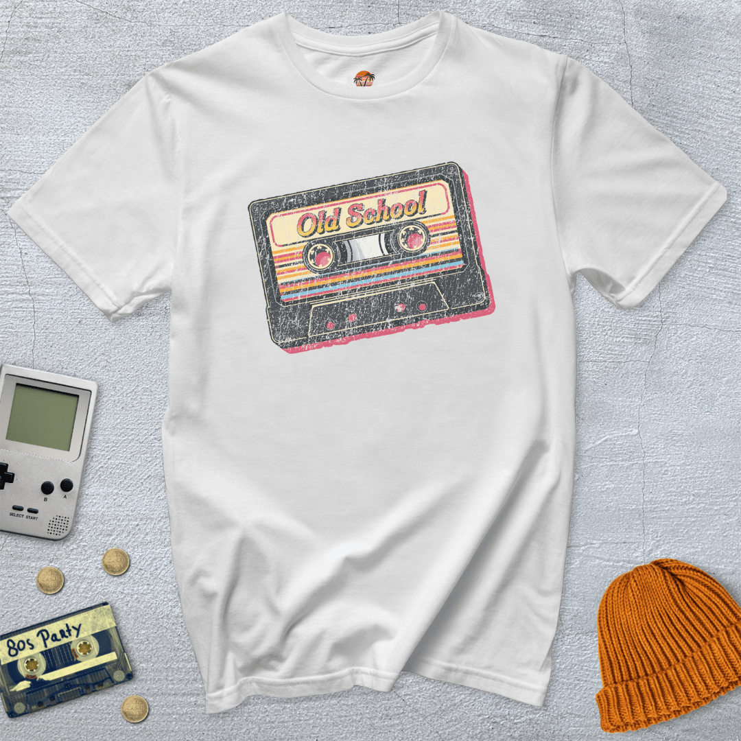 Printify T-Shirt White / S Old School - Shirt