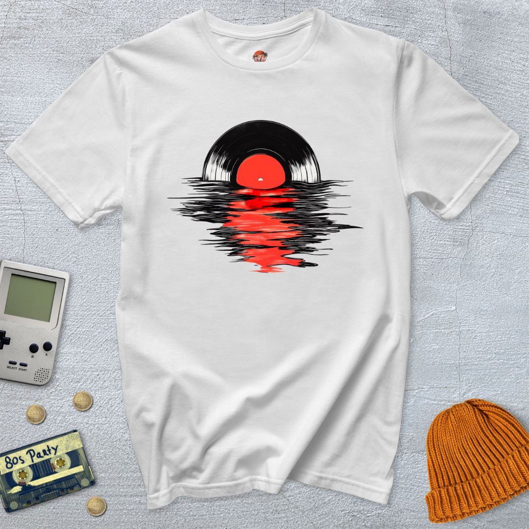 Printify T-Shirt White / S Record Sunset - Shirt
