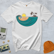 Printify T-Shirt White / S Retro Tropical Bliss - Shirt