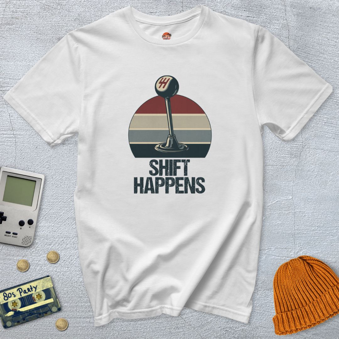 Printify T-Shirt White / S Shift Happens - Shirt