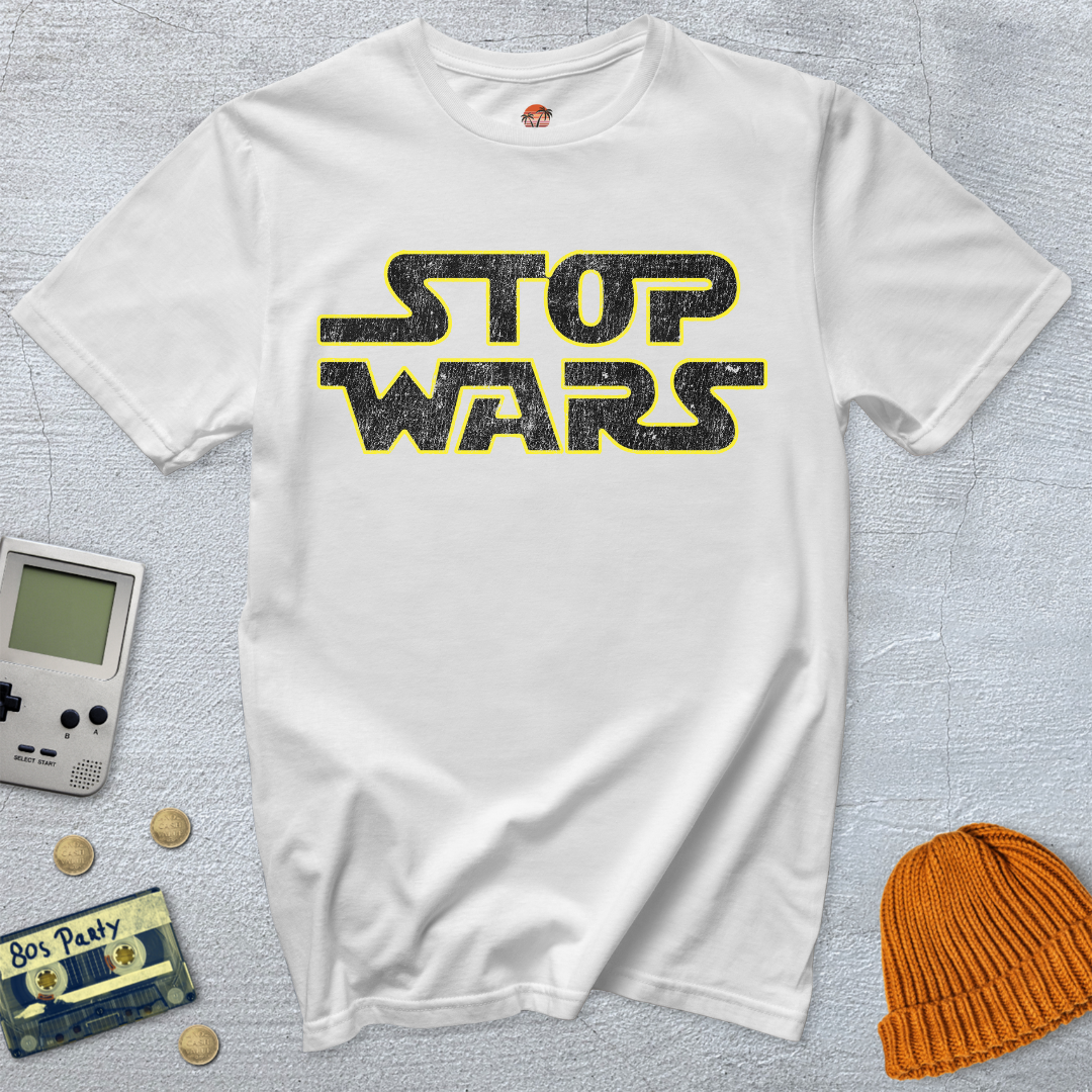 Printify T-Shirt White / S Stop Wars - Shirt