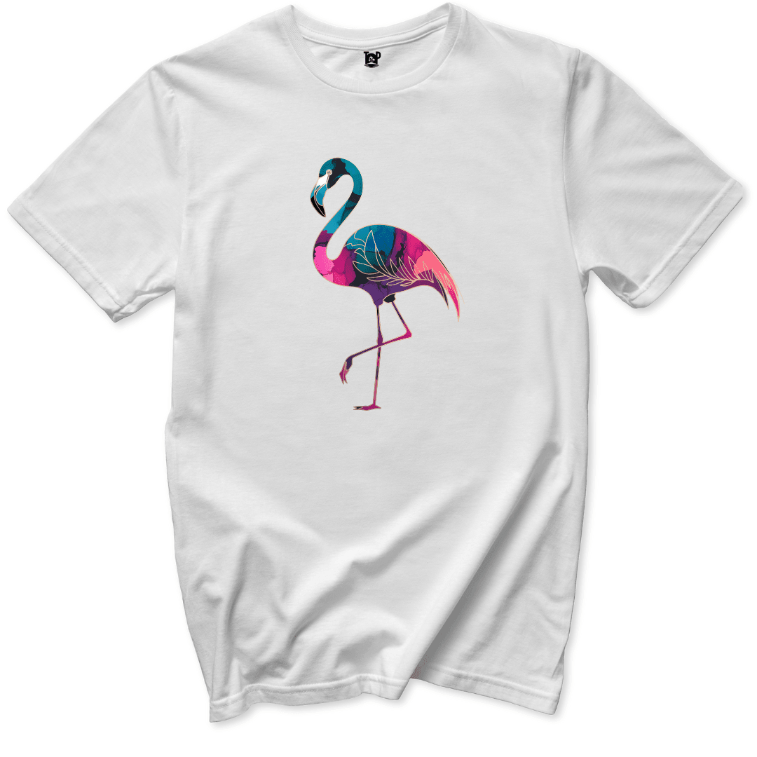 Vibrant Flamingo T-Shirt - Throwback Paradise