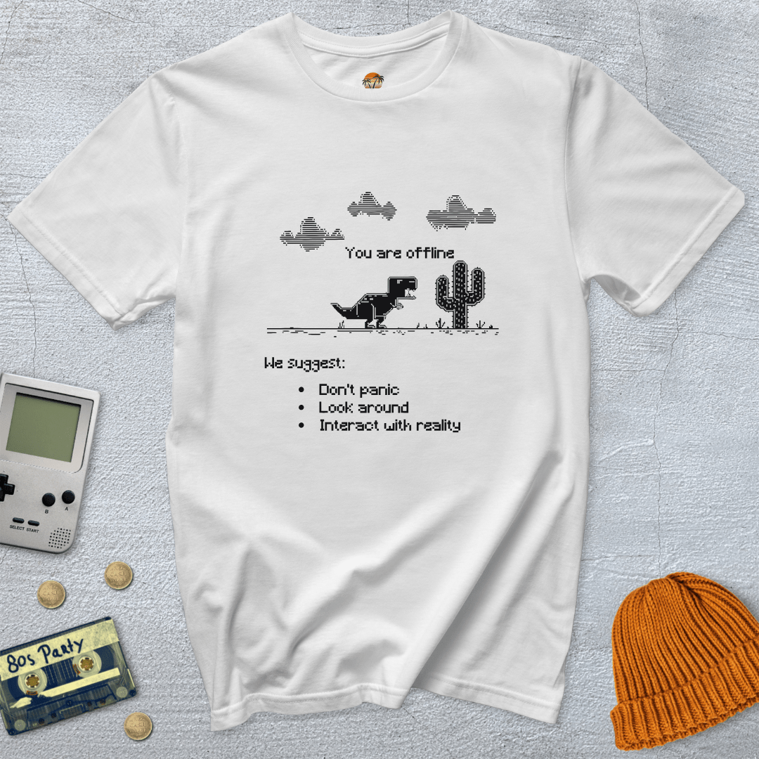 Printify T-Shirt White / S You are offline - Shirt