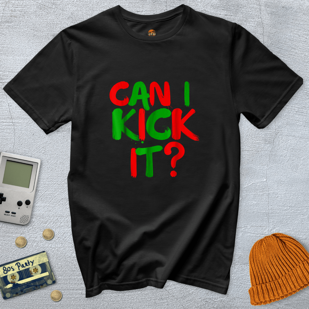 Printify T-Shirts Black / S Can I Kick It? - Shirt