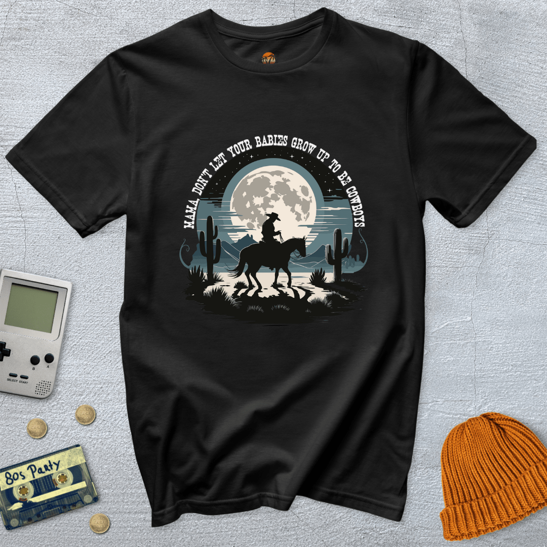 Printify T-Shirts Black / S Cowboy Moon - Shirt