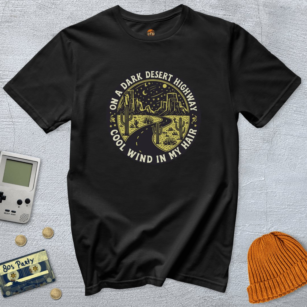 Printify T-Shirts Black / S Dark Desert Highway - Shirt
