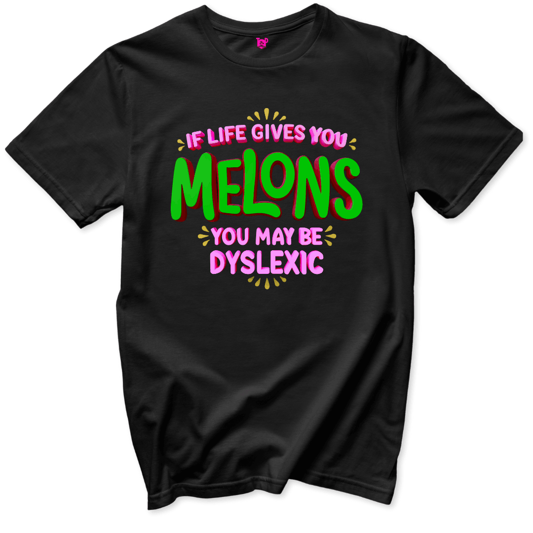 Melons Dyslexia Humor T-Shirt - Throwback Paradise