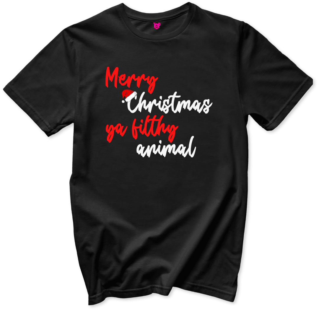 Merry Christmas Ya Filthy Animal T-Shirt - Throwback Paradise