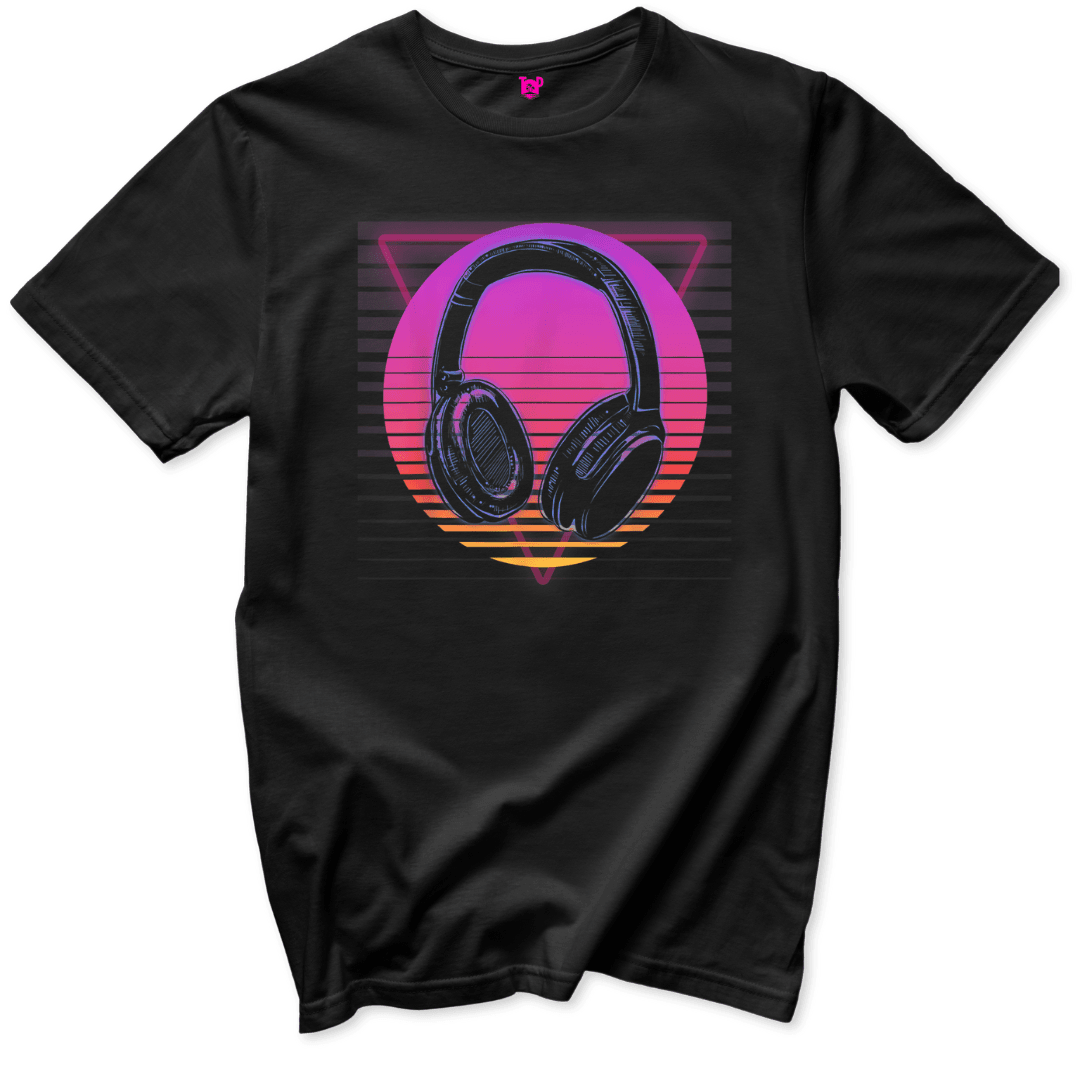 Retro Headphones T-Shirt - Throwback Paradise