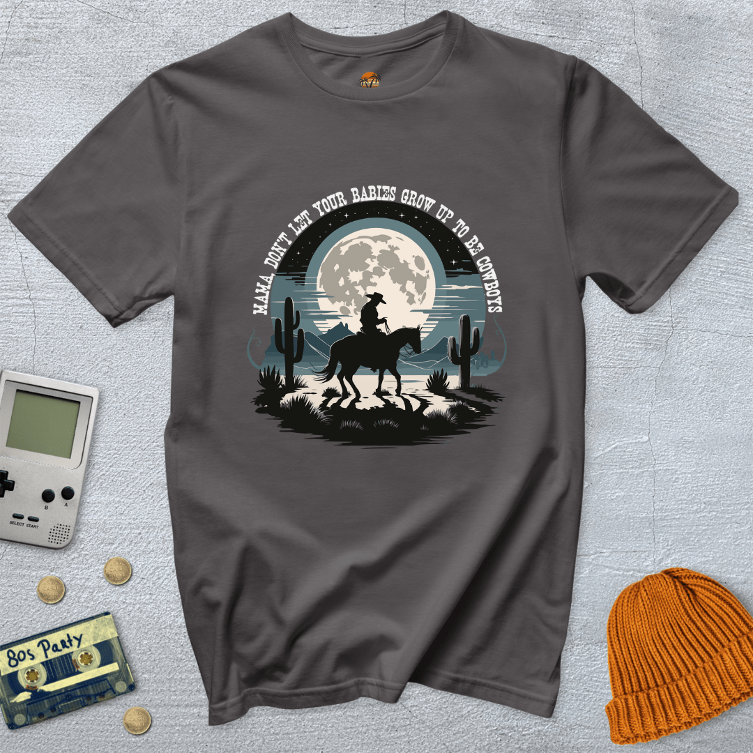 Printify T-Shirts Charcoal / S Cowboy Moon - Shirt