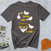 Printify T-Shirts Charcoal / S Ducks Not in a Row Funny - Shirt