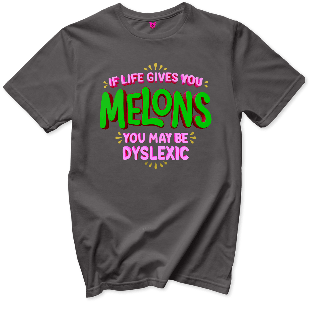 Melons Dyslexia Humor T-Shirt - Throwback Paradise