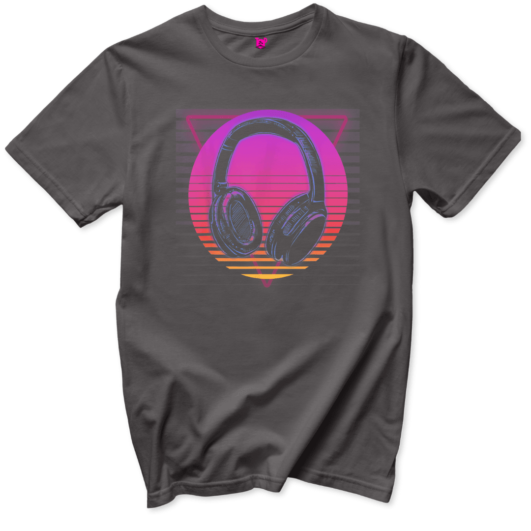 Retro Headphones T-Shirt - Throwback Paradise