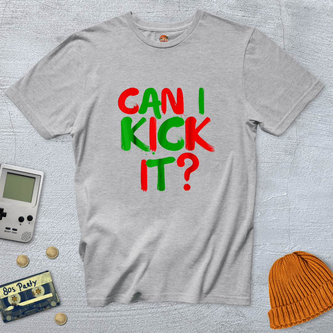 Printify T-Shirts Ice Grey / S Can I Kick It? - Shirt
