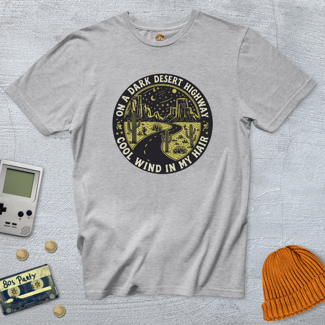 Printify T-Shirts Ice Grey / S Dark Desert Highway - Shirt