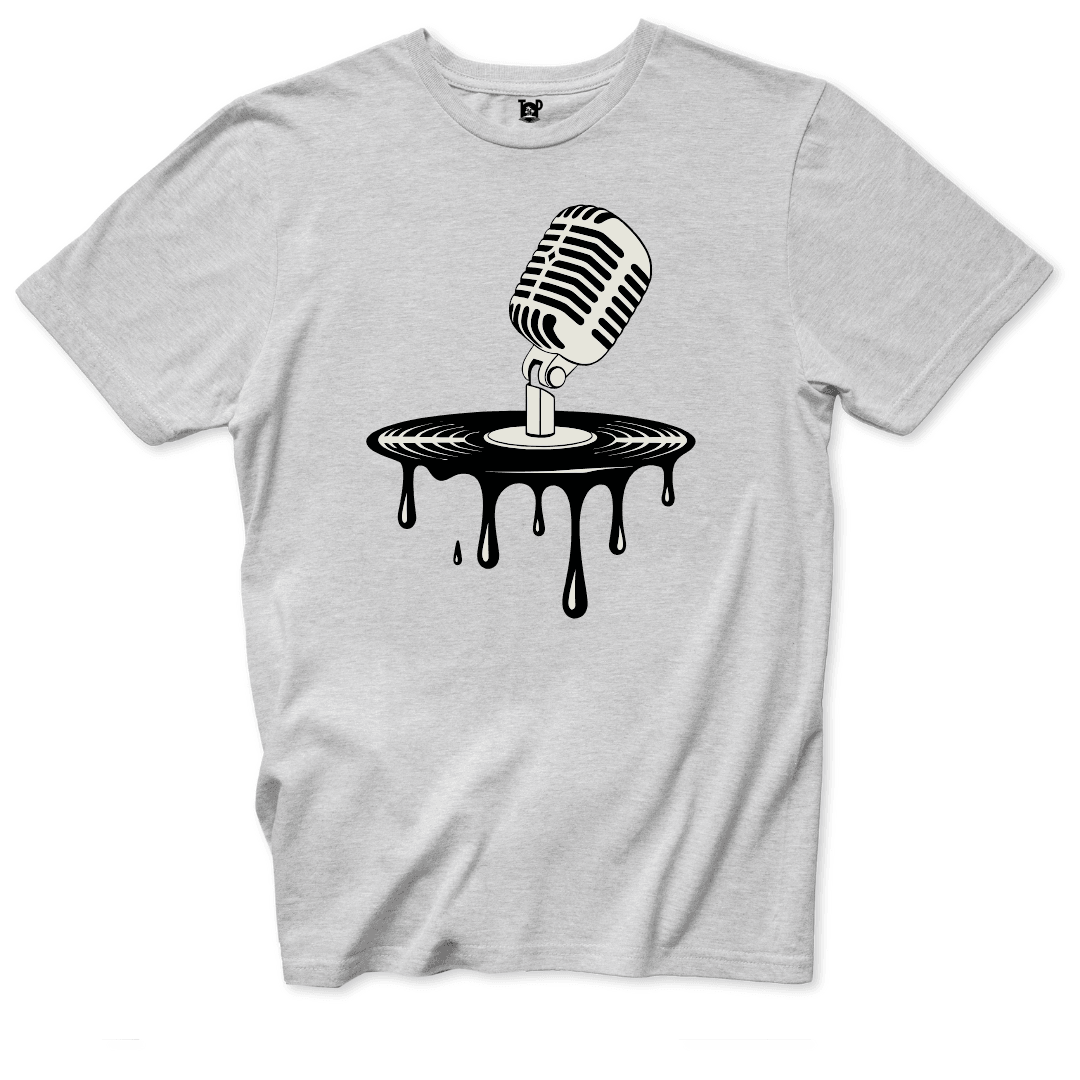 Dripping Vinyl & Mic T-Shirt - Throwback Paradise