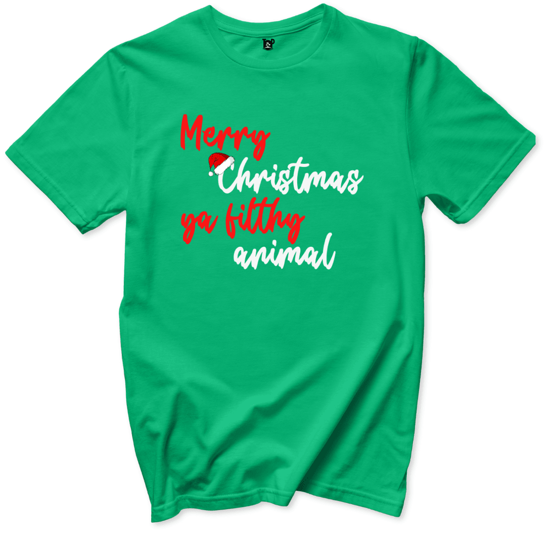 Merry Christmas Ya Filthy Animal T-Shirt - Throwback Paradise