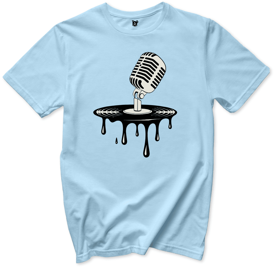 Dripping Vinyl & Mic T-Shirt - Throwback Paradise