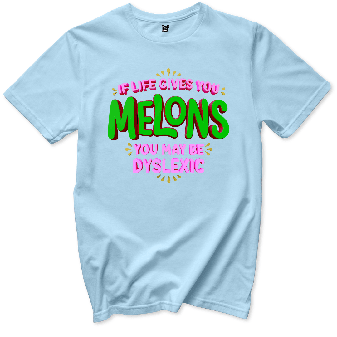 Melons Dyslexia Humor T-Shirt - Throwback Paradise