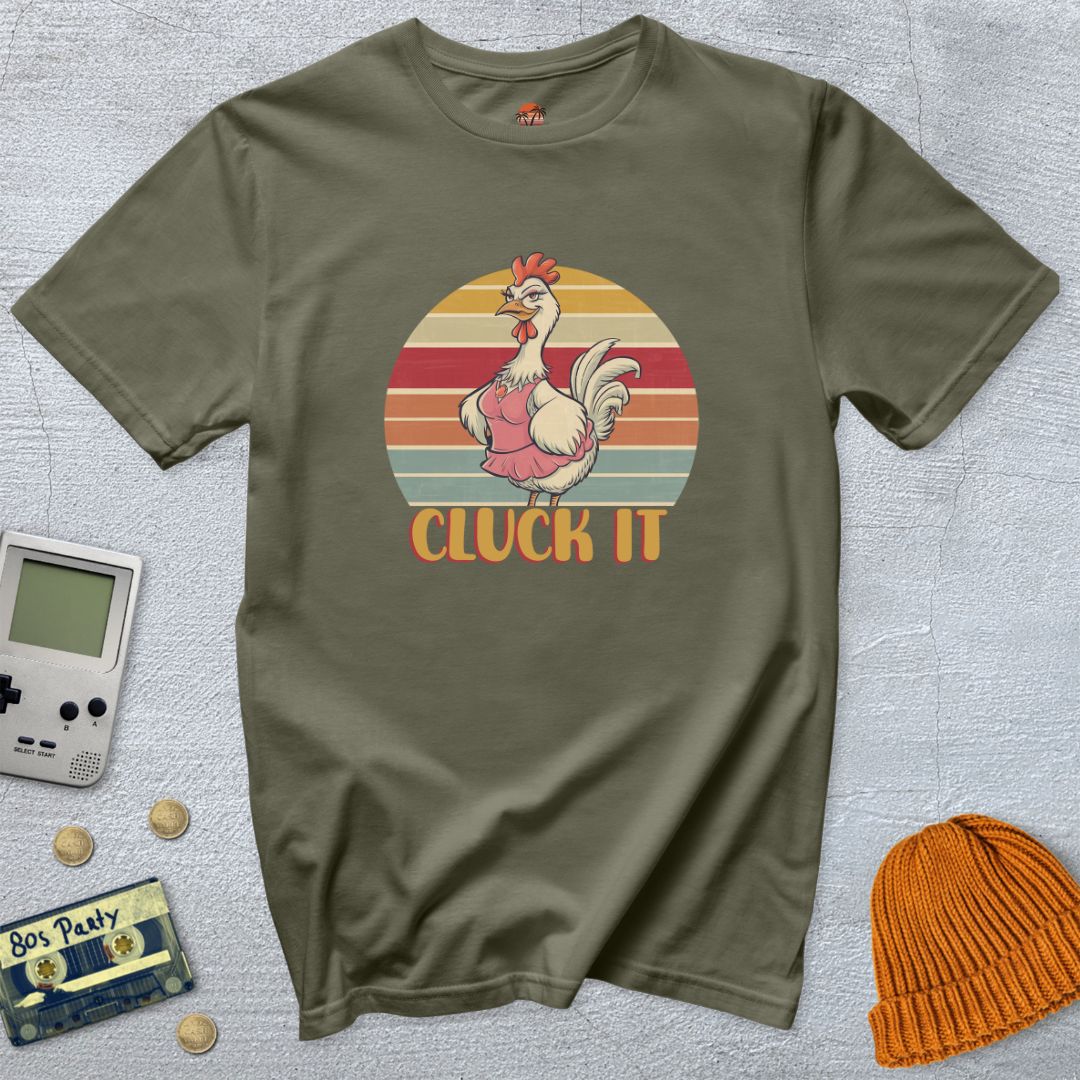 Printify T-Shirts Military Green / S Cluck It - Shirt