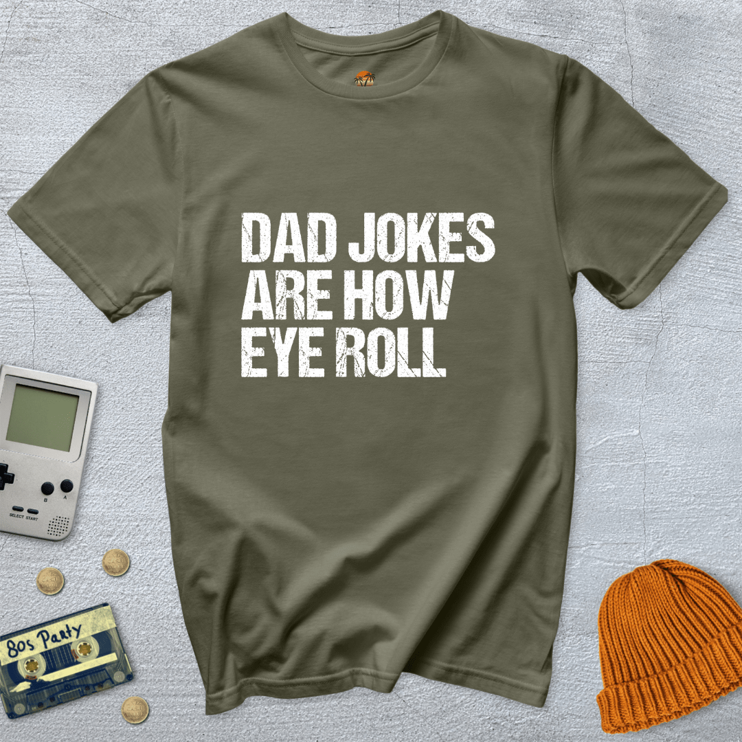 Printify T-Shirts Military Green / S Dad Jokes - Shirt