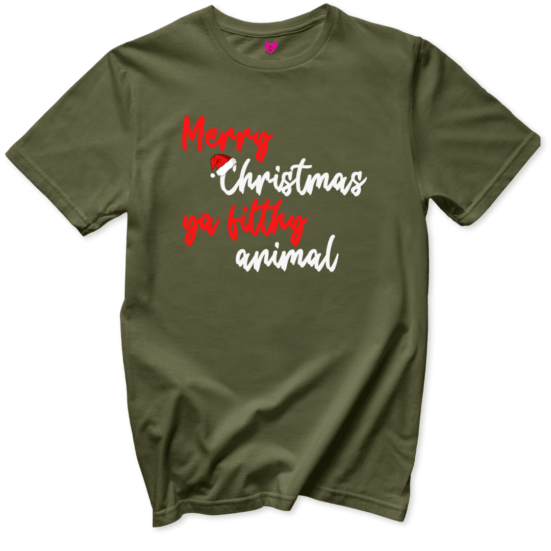 Merry Christmas Ya Filthy Animal T-Shirt - Throwback Paradise