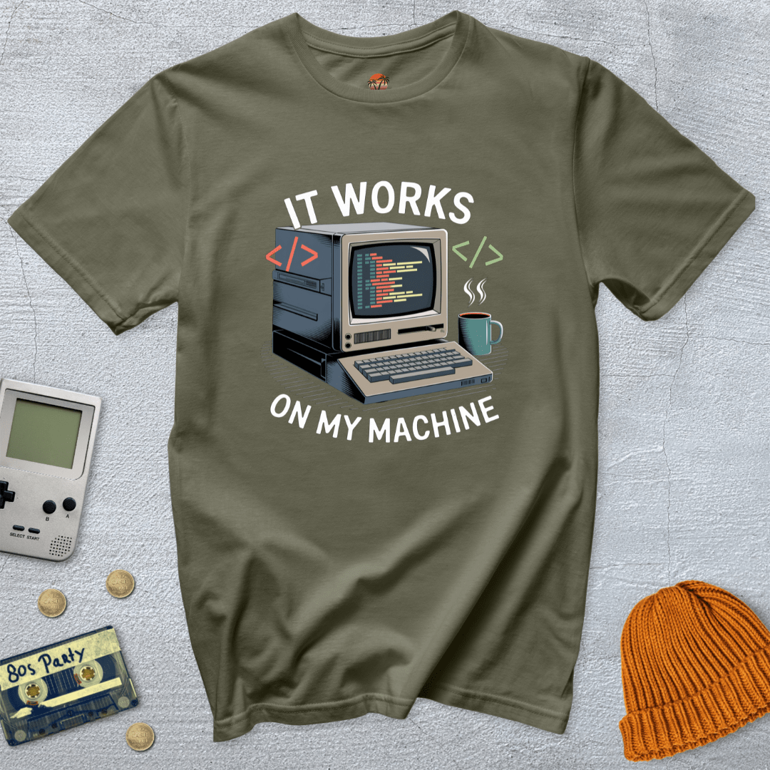 Printify T-Shirts Military Green / S My Computer - Shirt