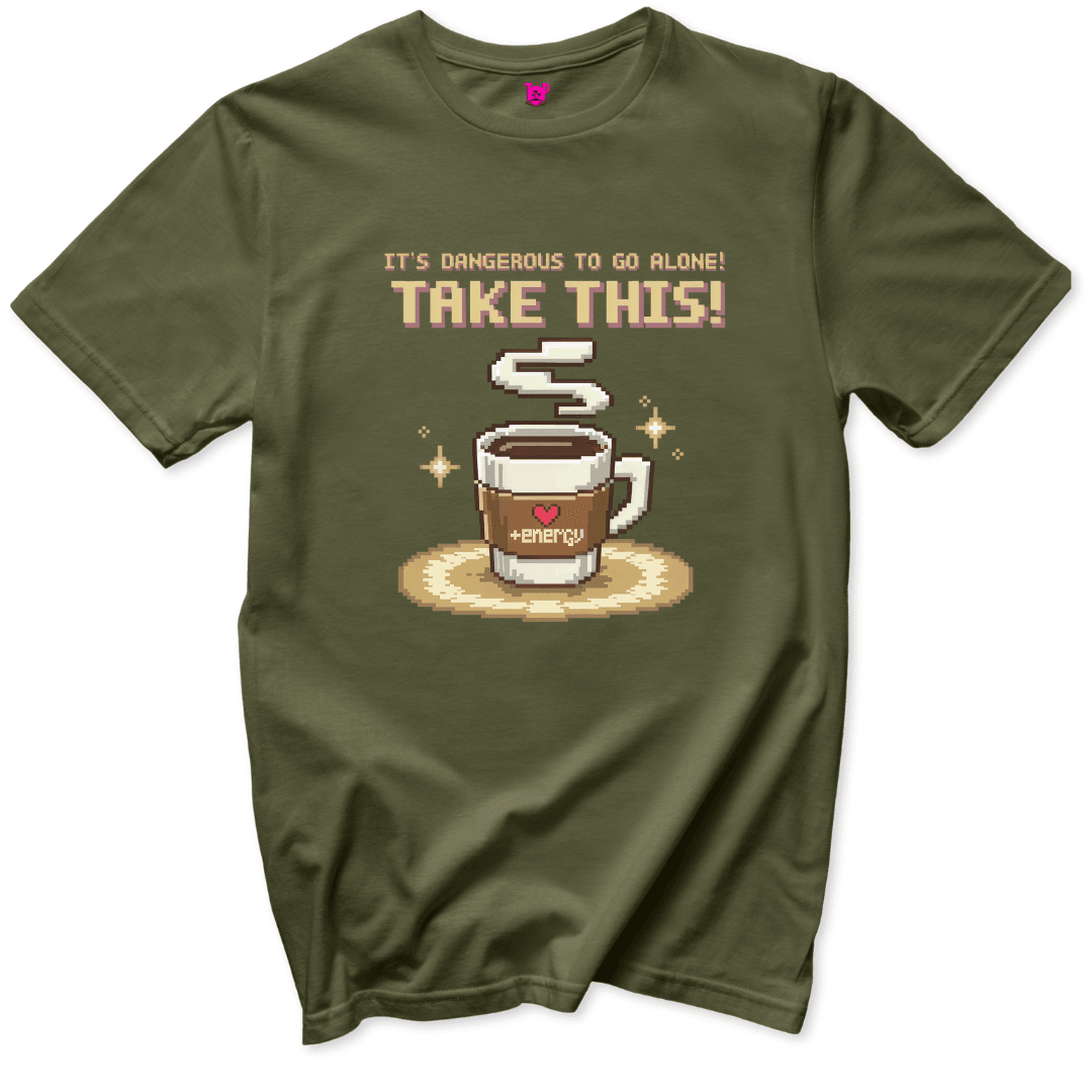 Power - Up Coffee T-Shirt - Throwback Paradise
