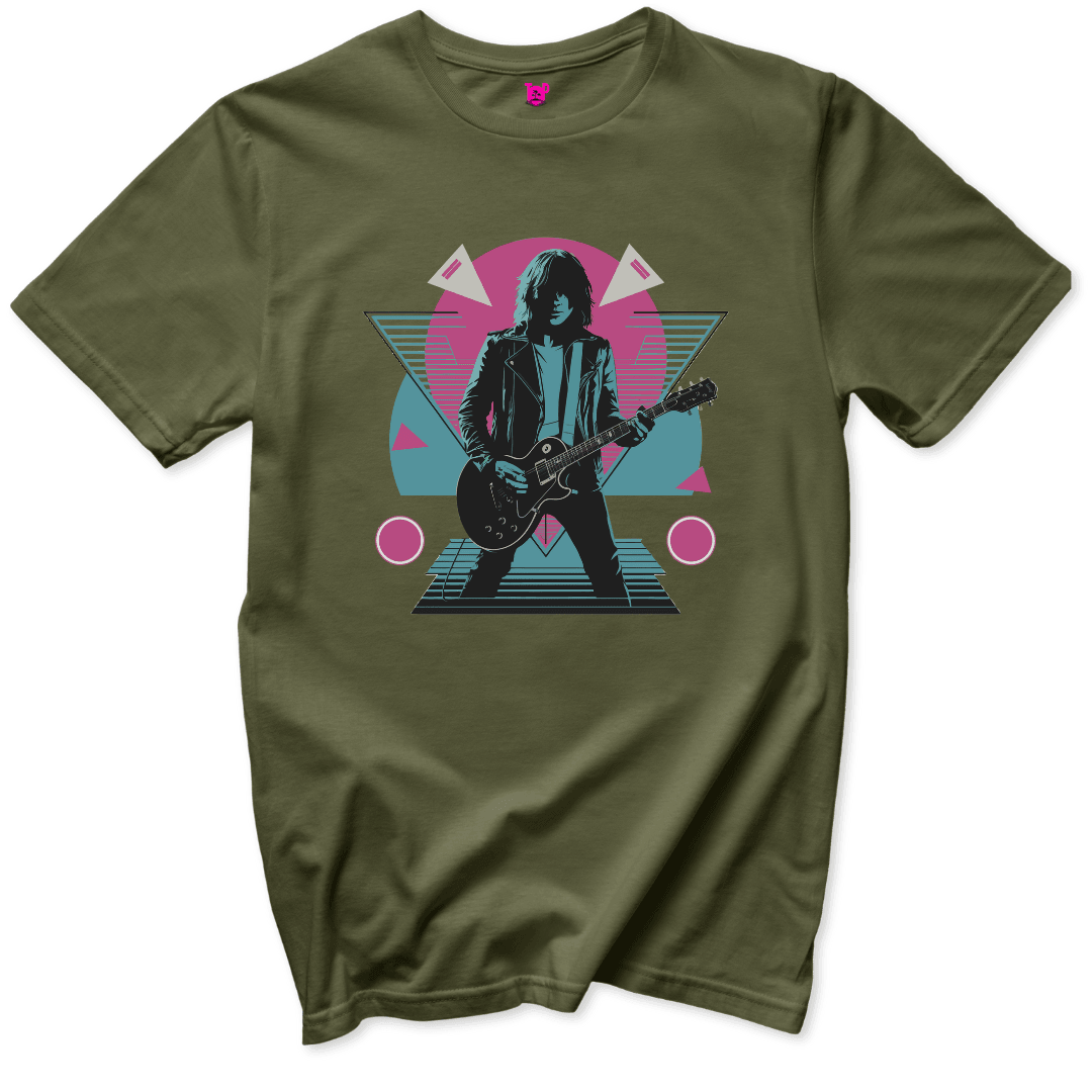 Retro Guitarist T-Shirt - Throwback Paradise