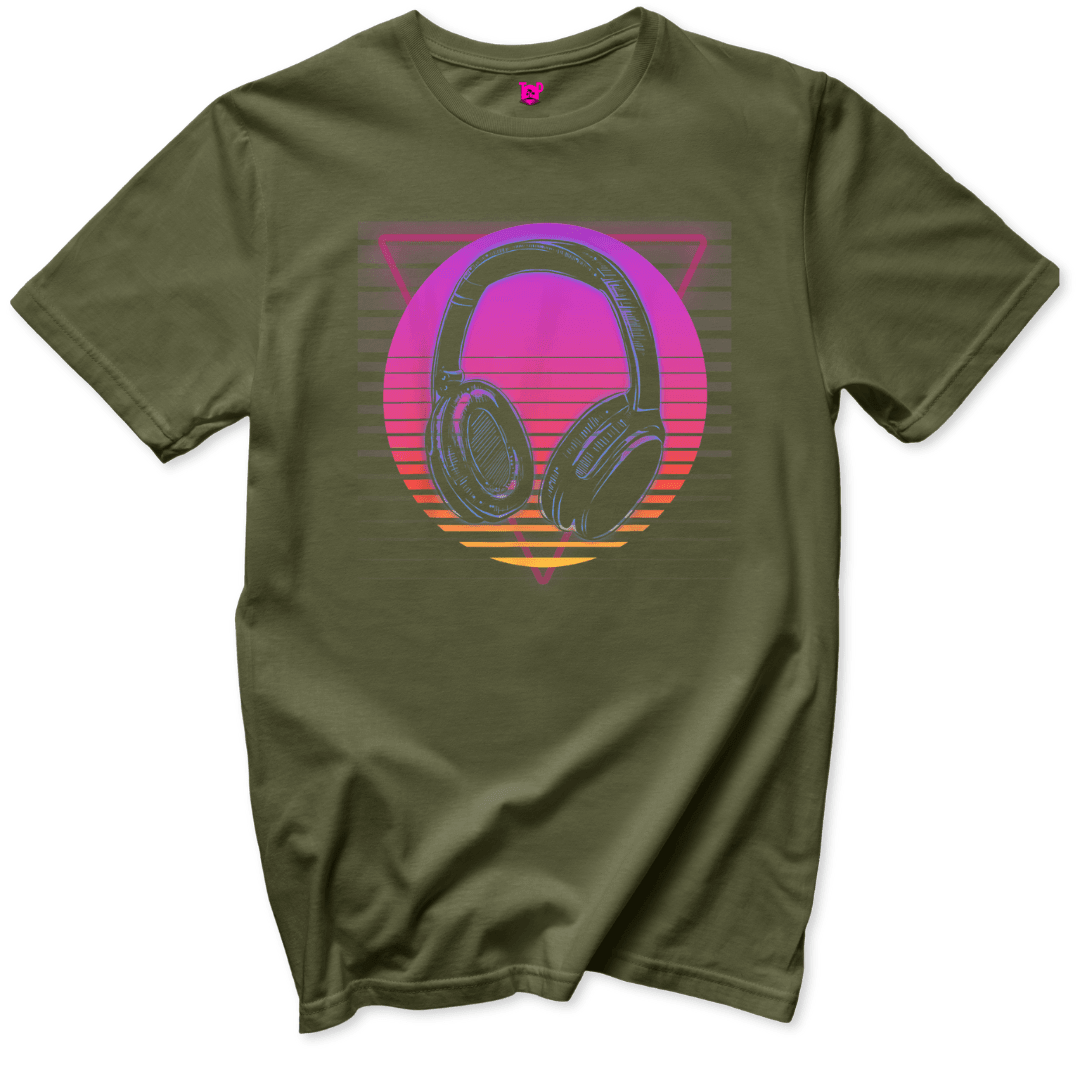 Retro Headphones T-Shirt - Throwback Paradise