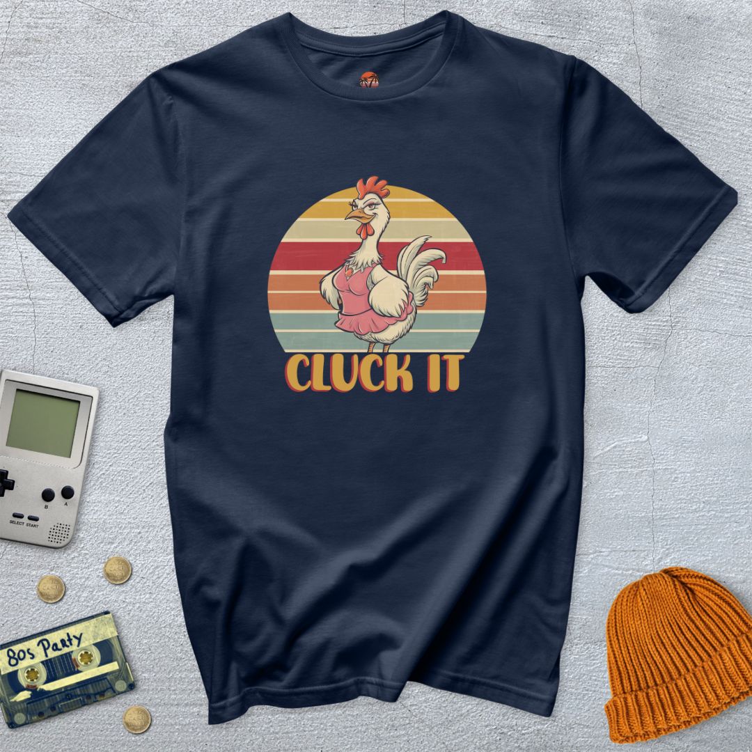 Printify T-Shirts Navy / S Cluck It - Shirt