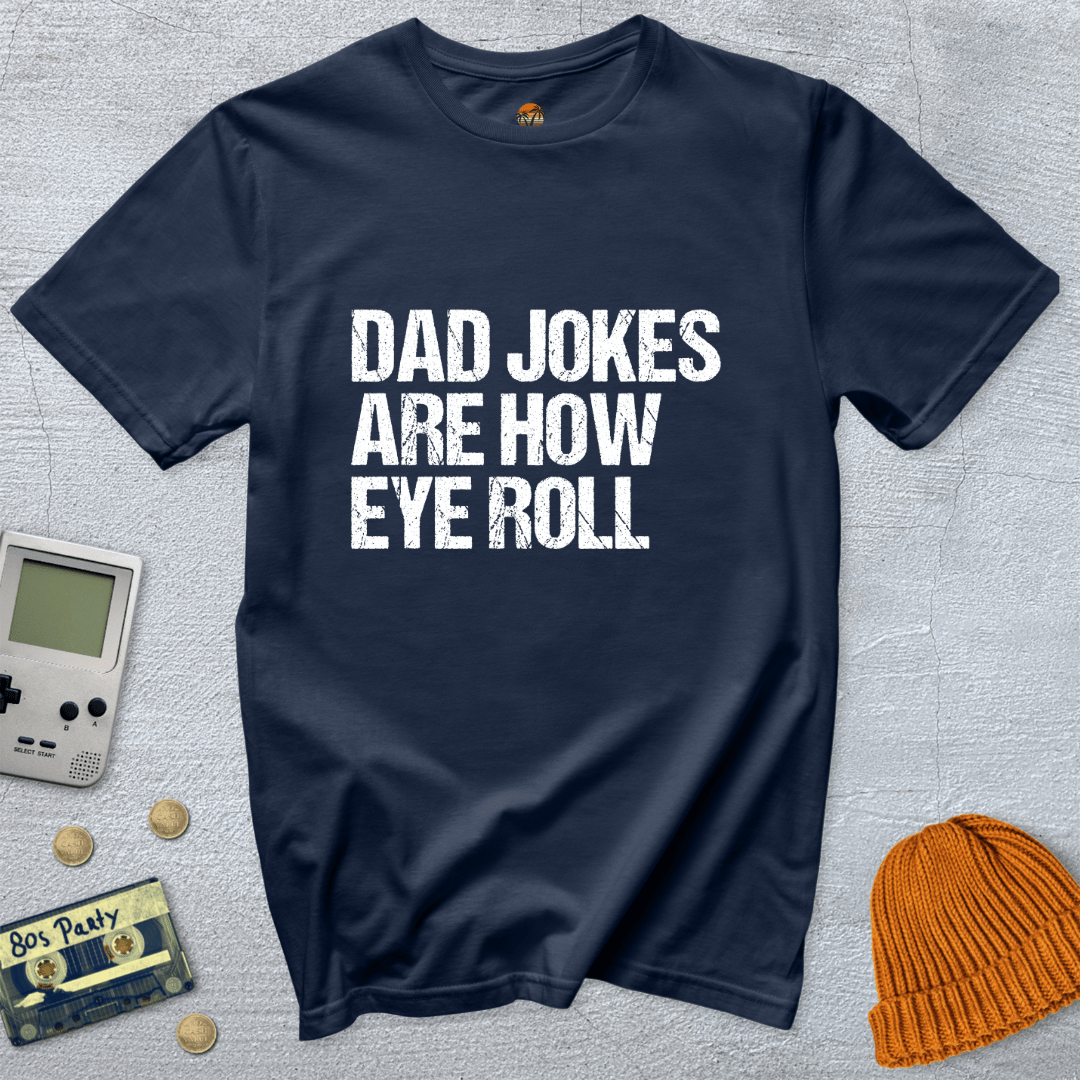 Printify T-Shirts Navy / S Dad Jokes - Shirt