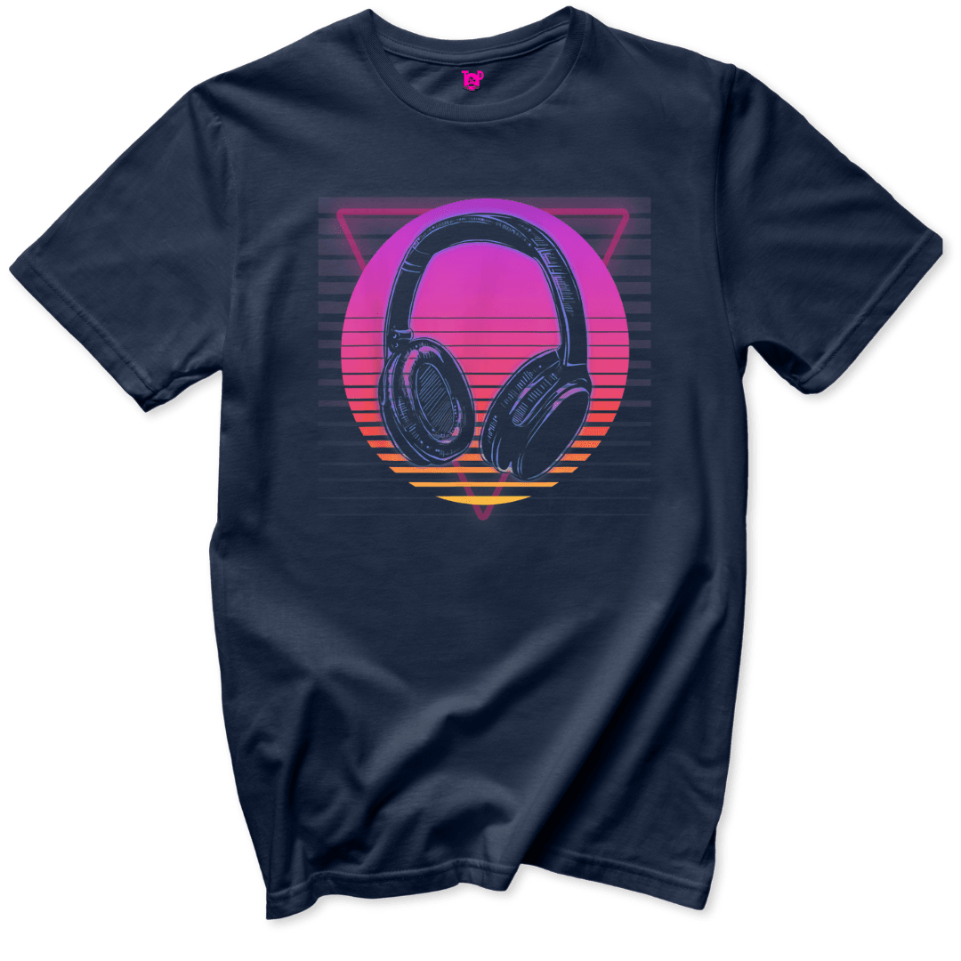 Retro Headphones T-Shirt - Throwback Paradise